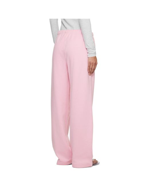 Skims Pink Cotton Fleece Classic Straight Leg Lounge Pants