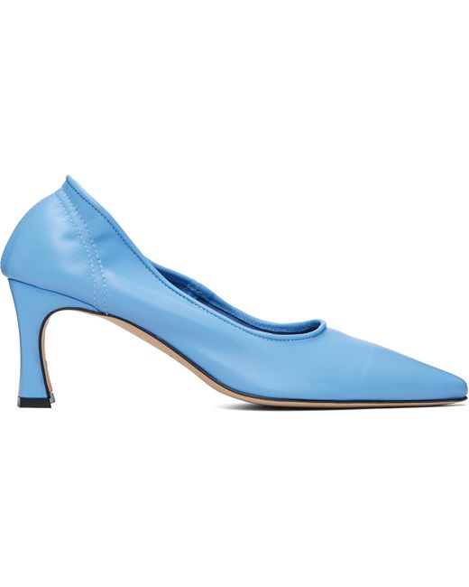 By Far Blue Carre Nappa Leather Heels