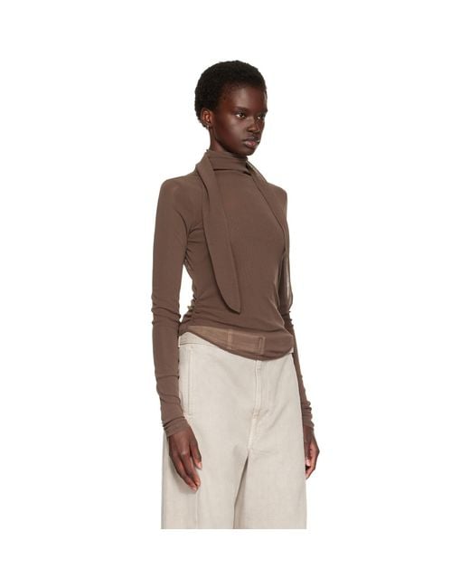 Lemaire Brown Ballerina Scarf Blouse