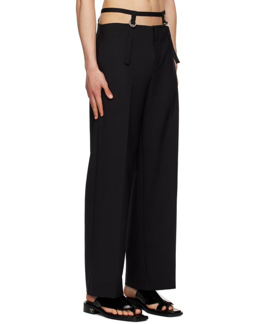 Dion Lee Black Safety Harness Trousers for men
