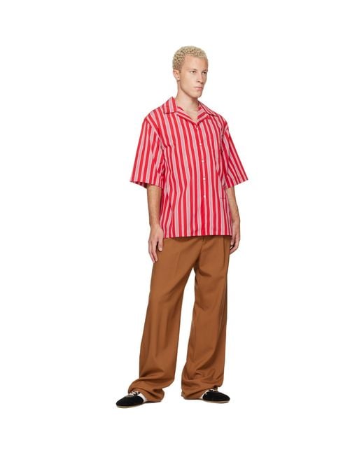 Marni Red Striped Shirt for men