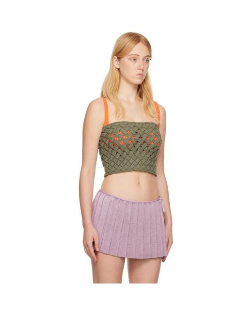 Isa Boulder Multicolor Khaki Strapless Camisole