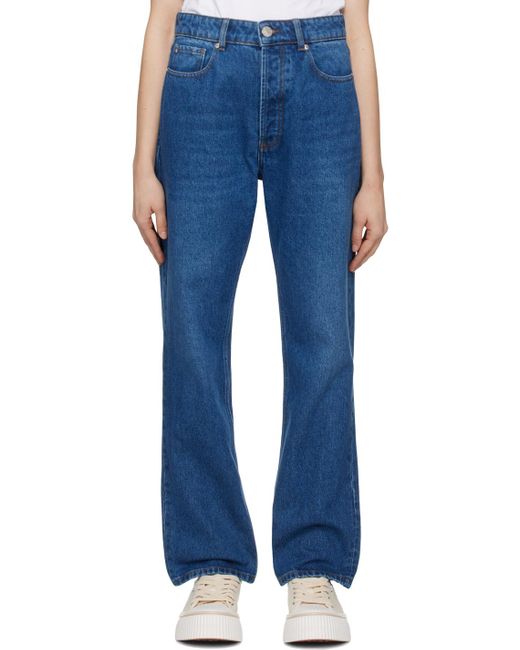 AMI Blue Low-rise Jeans