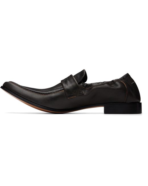 MM6 by Maison Margiela Black Swing-Toe Loafers for men