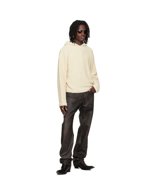 424 Black Moto Leather Pants for men