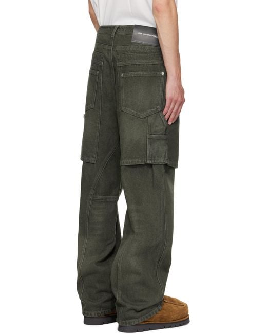 ANDERSSON BELL Multicolor Khaki Raptor Layered Wide-Leg Jeans for men