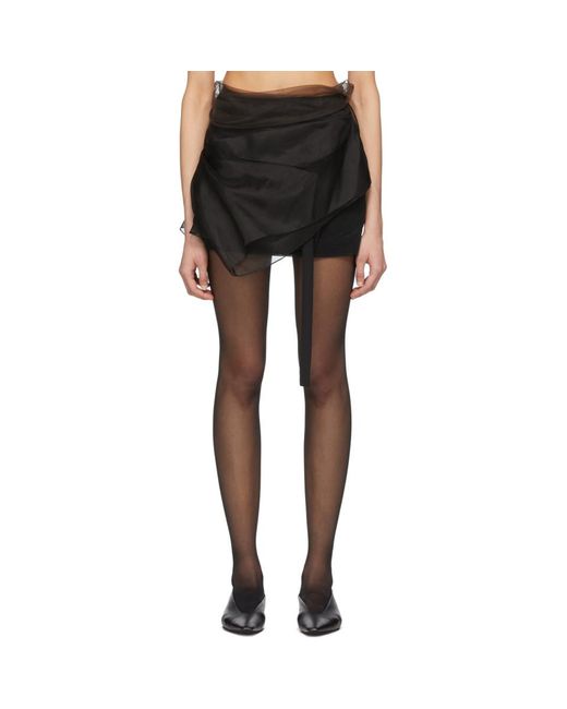 Nensi Dojaka Black Silk 3 Skirt
