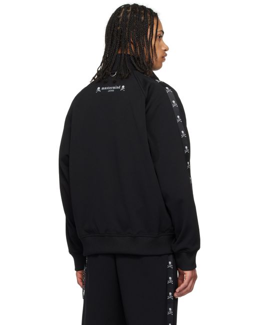 Mastermind Japan Black Boxy Skull Tape Jersey Track Jacket for men