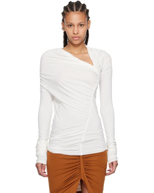 Rick Owens Off- Elise Long Sleeve T-Shirt in White | Lyst