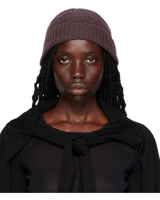 Rick Owens Purple Recycled Cashmere Beanie Black | Lyst
