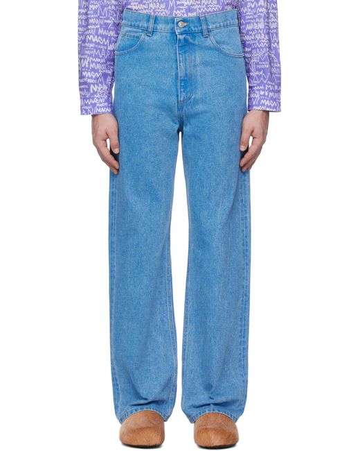 メンズ Marni ブルー オーガニック ワイドレッグジーンズ Blue