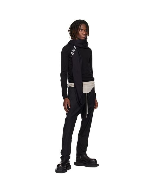 Rick Owens Blue Temple Printed Cot Scarf for men