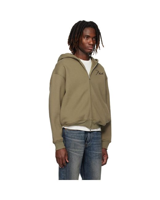 Rhude Multicolor Khaki Classique Zip Up Hoodie for men
