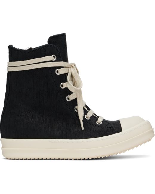 Rick Owens Black Sneaks High-Top Canvas Sneakers