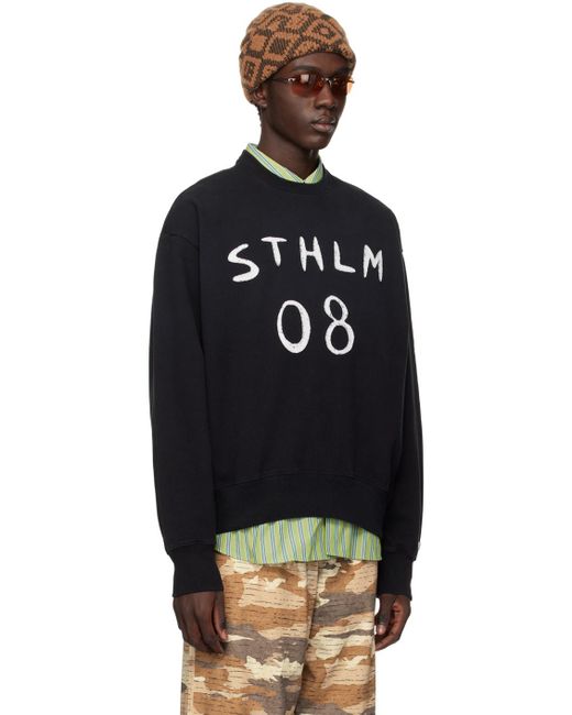 Acne Black Print Sweater for men