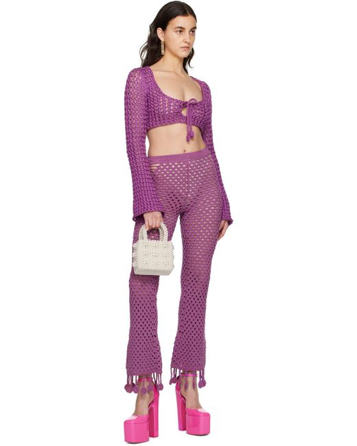 Pantalon de détente mauve en crochet Moschino en coloris Purple