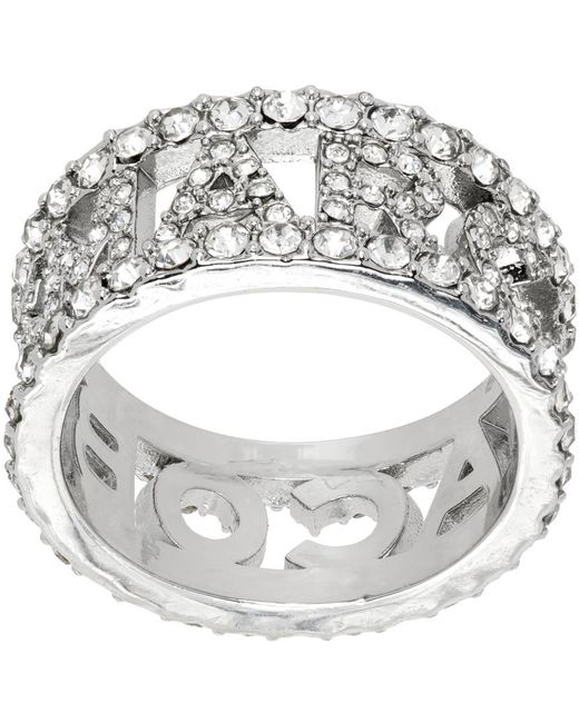 Marc Jacobs Metallic Silver 'the Monogram Pavé' Ring for men