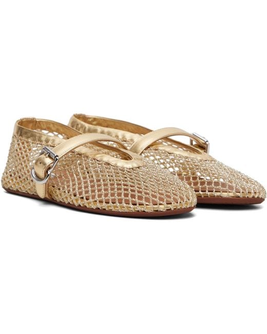 Alaïa Black Laminated Fishnet Ballerina Flats