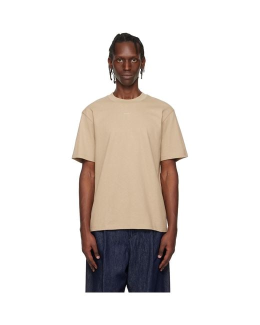 HUGO Blue Relaxed-Fit Logo-Print T-Shirt for men