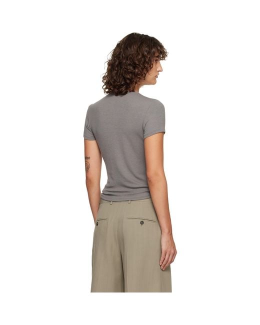 LE17SEPTEMBRE Gray Basic Wool T-Shirt