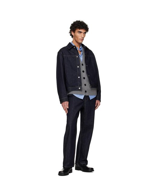 Jil Sander Blue Blouson Jacket for men