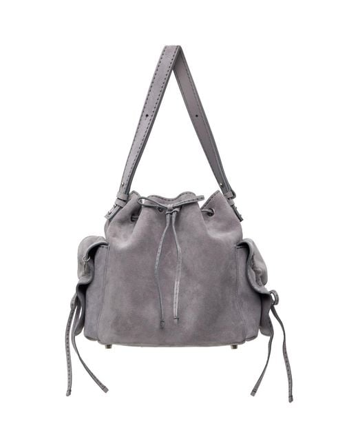 Acne Gray Multipocket Bucket Bag