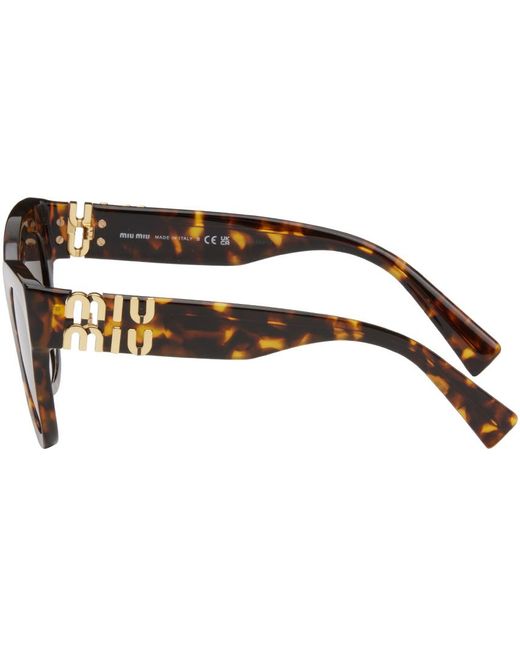 Miu Miu Black Brown Cat-eye Sunglasses