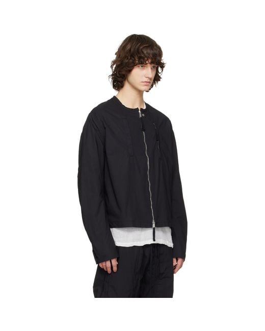 Thom Krom Black Bomber Jacket for men