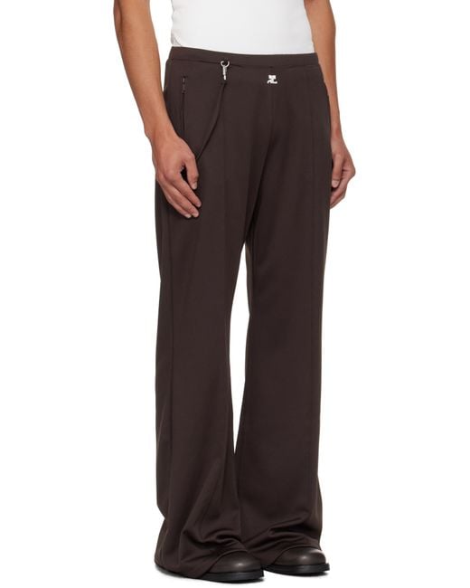 Courreges Brown Flare Interlock Tracksuit Pants for men