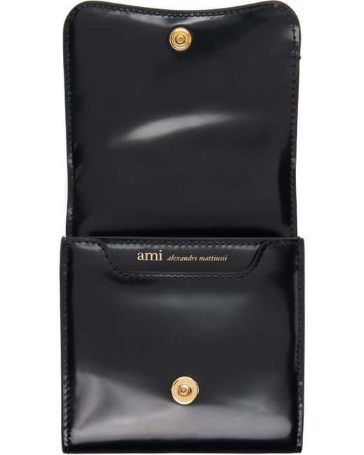 Ami Paris メンズ ブラック Paris Paris コンパクトウォレットの通販は