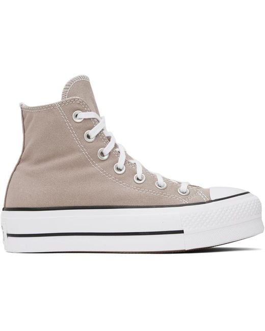 Converse Black Taupe Chuck Taylor All Star Lift Platform High Top Sneakers