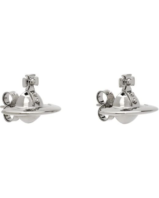 Vivienne Westwood Black Solid Orb Earrings for men