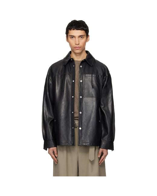 Mordecai Black Overshirt Leather Jacket for men
