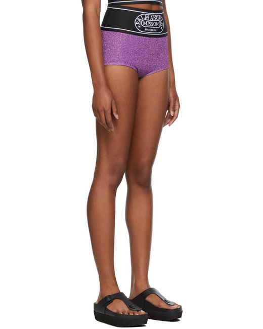 Palm Angels Blue Purple Missoni Edition Lurex Culotte Shorts