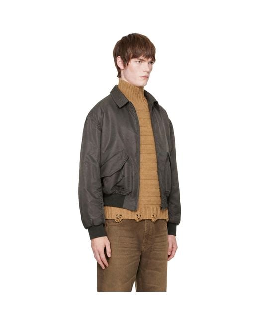 MM6 by Maison Margiela Brown Padded Bomber Jacket for men