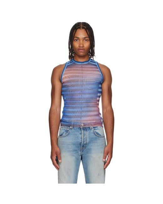 Jean Paul Gaultier Blue 'The Air' Tank Top for men