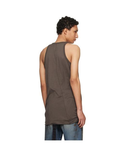 Rick Owens Black Temple Loose Tank Top for men