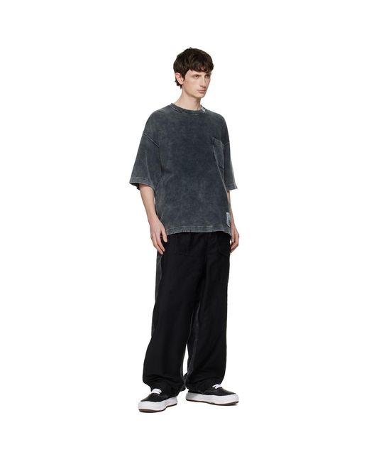 Maison Mihara Yasuhiro Black Sweat Pants Combined Cargo Pants for men
