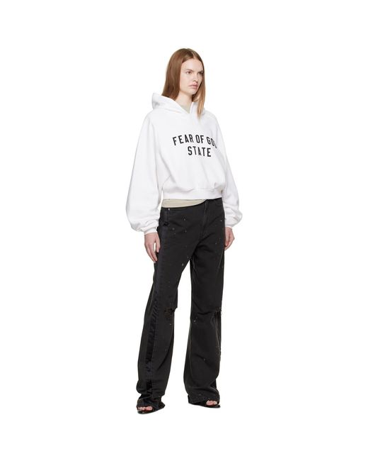 Fear Of God White Fleece Raglan Hoodie