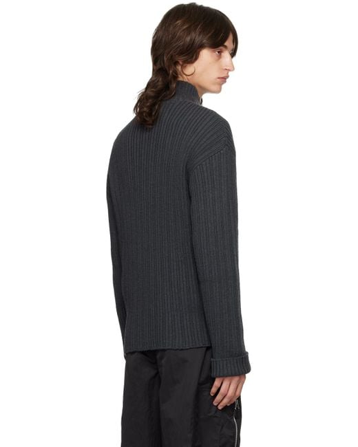 Our Legacy Black Dropped Shoulder Turtleneck for men