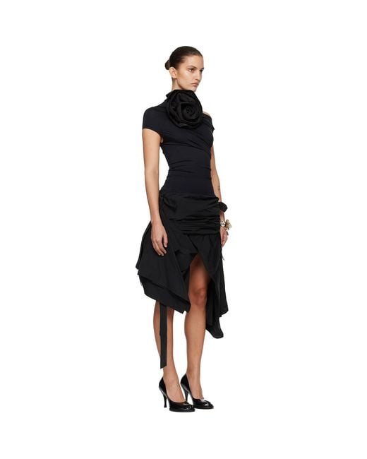 VAQUERA Black Rose Minidress