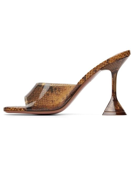 AMINA MUADDI Black Lupita Glass Slipper 95 Heeled Sandals