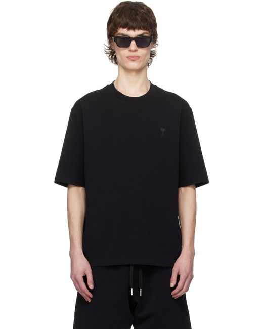 メンズ AMI ブラック Tonal Ami De Coeur コットン Tシャツ Black