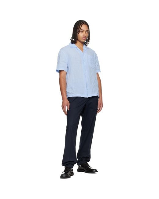 HUGO White Camp Collar Shirt for men