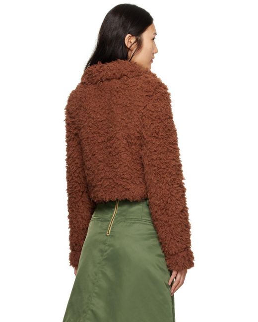 ANDERSSON BELL Red Ie Faux-fur Cardigan