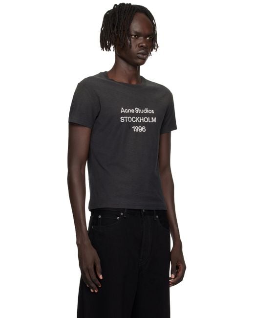 Acne Black Logo T-Shirt for men