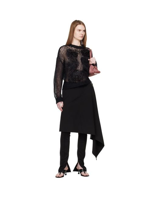 The Attico Black Light Mohair Feather Sweater