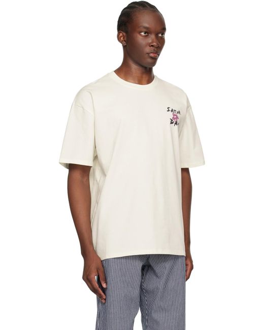 Saturdays NYC White Off- Flower T-Shirt for men