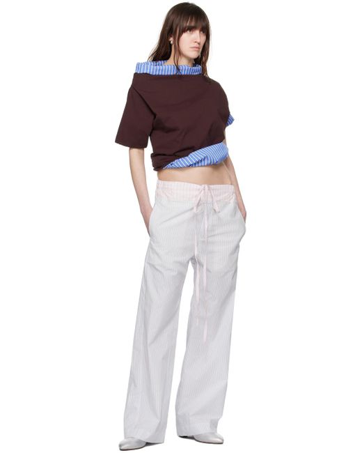 Edward Cuming White Patchwork Trousers