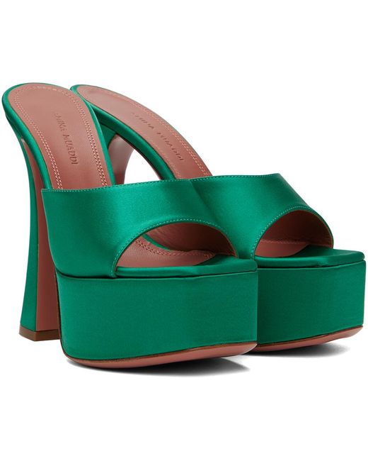 AMINA MUADDI Green Dalida Heeled Sandals